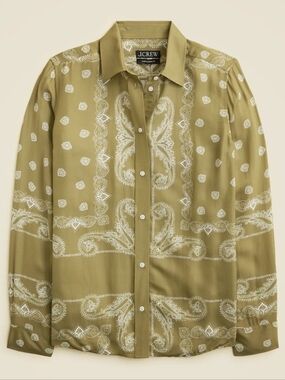 J. Crew Jules Classic Fit Shirts - Sage Scarf Print